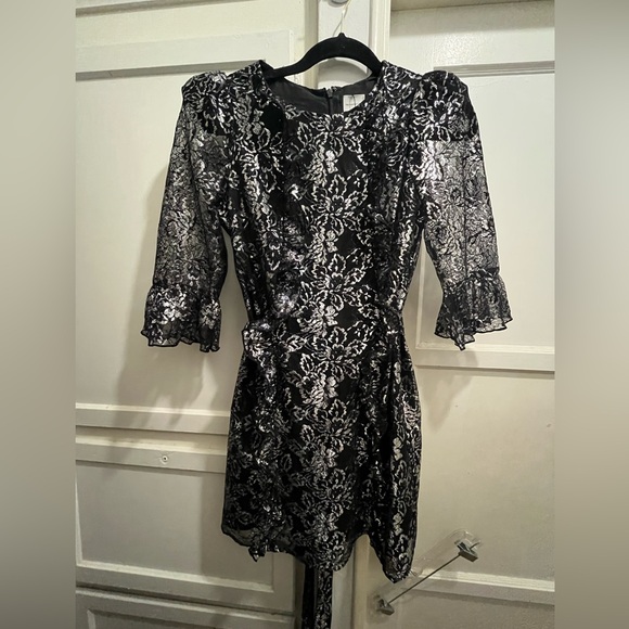 The Vampires Wife x H&M Mystique silver black lace dress size small - Picture 12 of 16